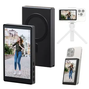 Magnetic Screen Selfie Monitor for iPhone & Android Smartphones Rear Camera Vlog Live Stream Accessory with Bluetooth Audio Projection & High Capacity Battery