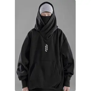 Men's Women's Ninja Double Neckline Cotton Hip Hop Hoodie Loose Fashion Casual Pocket Hooded Sweatshirts for Daily Outdoor Wear Men Fall Winter Hoodies Soft Long Sleeve Clothes Men's Clothing Cold Weather Gear Men Gifts Menswear Fabric Knit