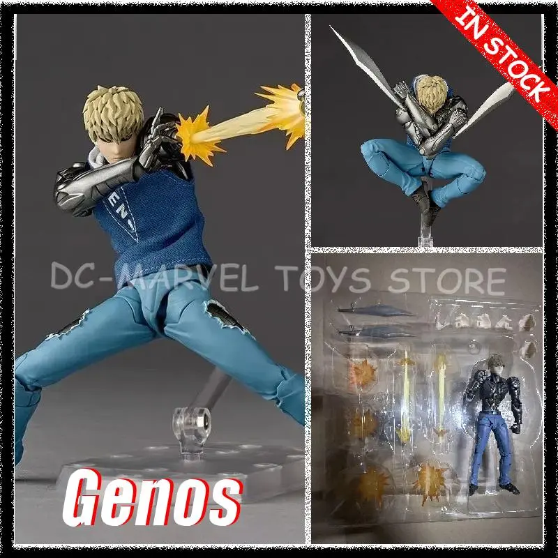 New In Stock Genos Kaiyodo Amazing Yamaguchi One Punch Man Genos Action Figure Anime Collectible Model Action Figures Gifts Toys