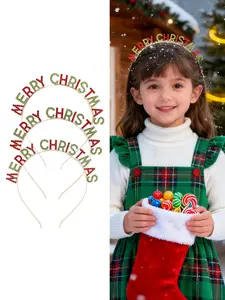 Christmas Letter Hairbands Set of 3, Shiny Rhinestones, Fashion Holiday Accessories, Christmas Gift Headwear