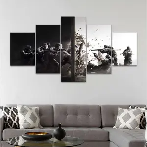 Game Character Pattern Canvas Painting, 5 Counts/set Modern Wall Art Painting, Wall Art Decor for Home Living Room Bedroom Office, Ornaments