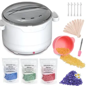 Waxing Kit for Women & Men - Nose Wax Pot Warmer, Brazilian & Bikini Hair Removal Kit with Hard Wax Beads & Accessories, Professional Paraffin Warm Crème and Strip Wax | Wax Melter for Arms, Face, Leg, Eyebrow, Lips,Ear,Nose Body at Home