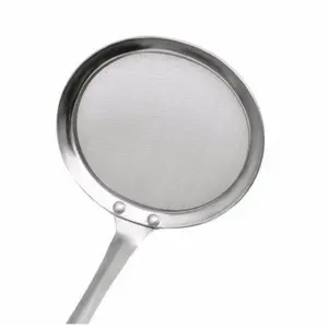 304 Stainless Steel Fine Mesh Skimmer Spoon, Food Grade Cooking Strainer, Heat Resistant Anti-Scald Handle, No Odor High Temperature, for Home Restaurant Hotel Kitchen, Must Have Cooking Tool
