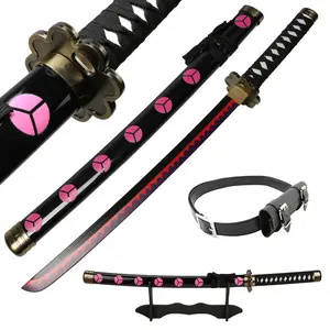 31 inches Shusui Cosplay Sword Bamboo Wooden Roronoa Zoro Swords with Belt & Holder Stand Display for Anime Fans Halloween Role Playing Props Cosplay Collection Christmas Gift Birthday