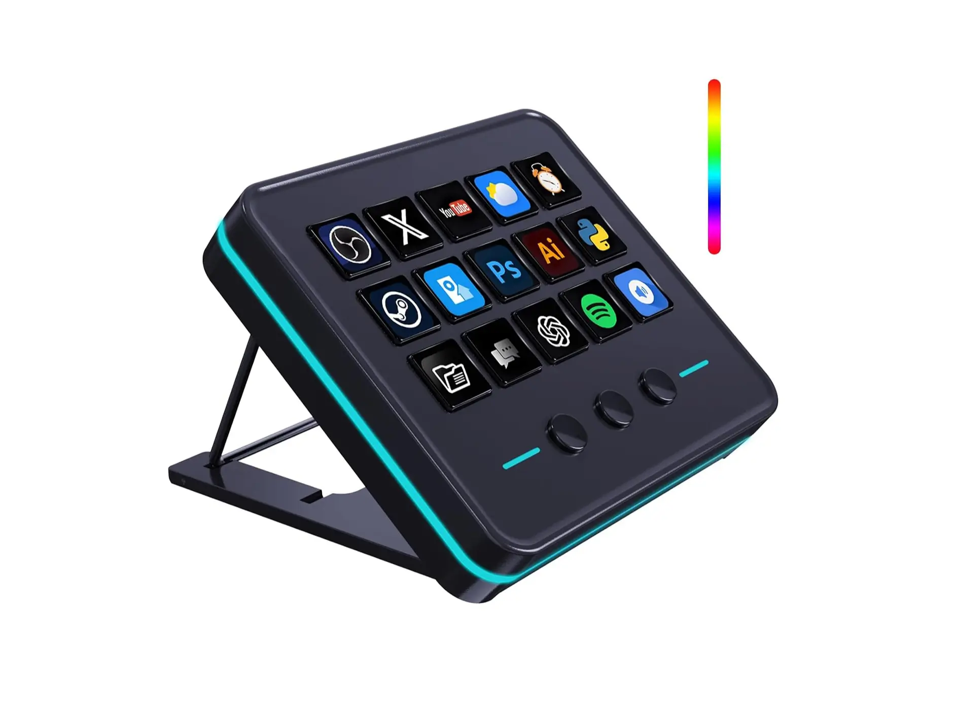 M18 Macro Pad Programmable Keypad, Stream Controller Streaming Deck, Customizable LCD keys, Gaming shortcut keyboard, USB sound board, Trigger actions in OBS, Twitch, YouTube, Works with PC Mac