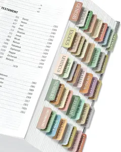 Bible Tabs (Large Print, Laminated), Easy Navigation Index Tabs Neutral Boho Design, Durable Stick-On Tabs for Study Bibles, For Women & Men