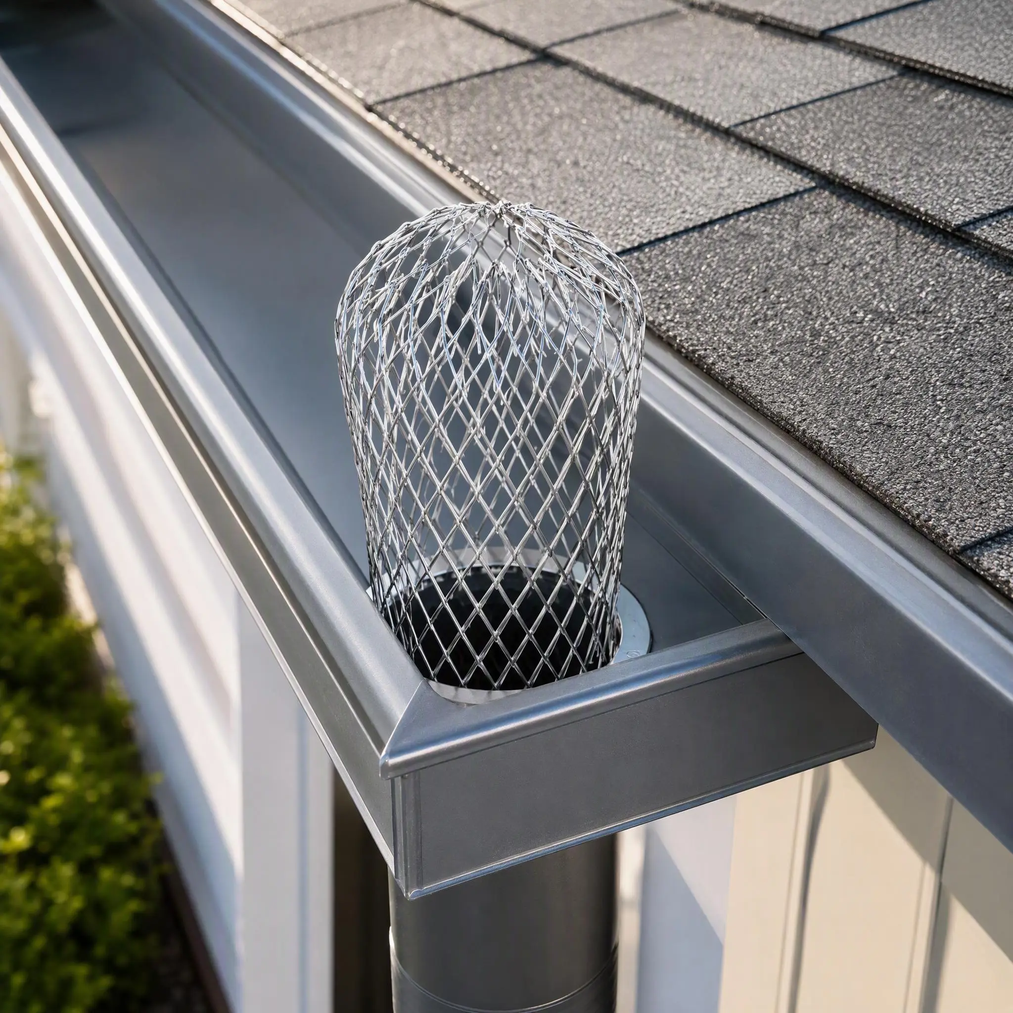 Expandable Flexible Metal Mesh Downspout Drain Guard, Adjustable Anti-Clog Gutter Downpipe Strainer, Leaf & Twig Debris Catcher for Outdoor Rainwater Drainage Home Maintenance