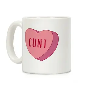 C Candy Heart Coffee Mug Ceramic Drinkware funny coffee valentines  day  mugs