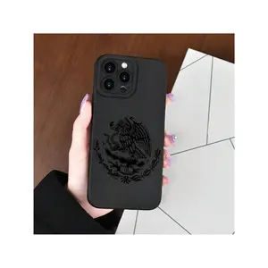 Mexican Engraved Black Background Dark  Mobile Phone Case, Suitable For IPhone16promax, SE4/16E, 16 15Pro 14PLUS 13 12Pro 11 Pro Max X XSMAX  GalaxyS22 S23, S24, S23ULTRA. S25 Models