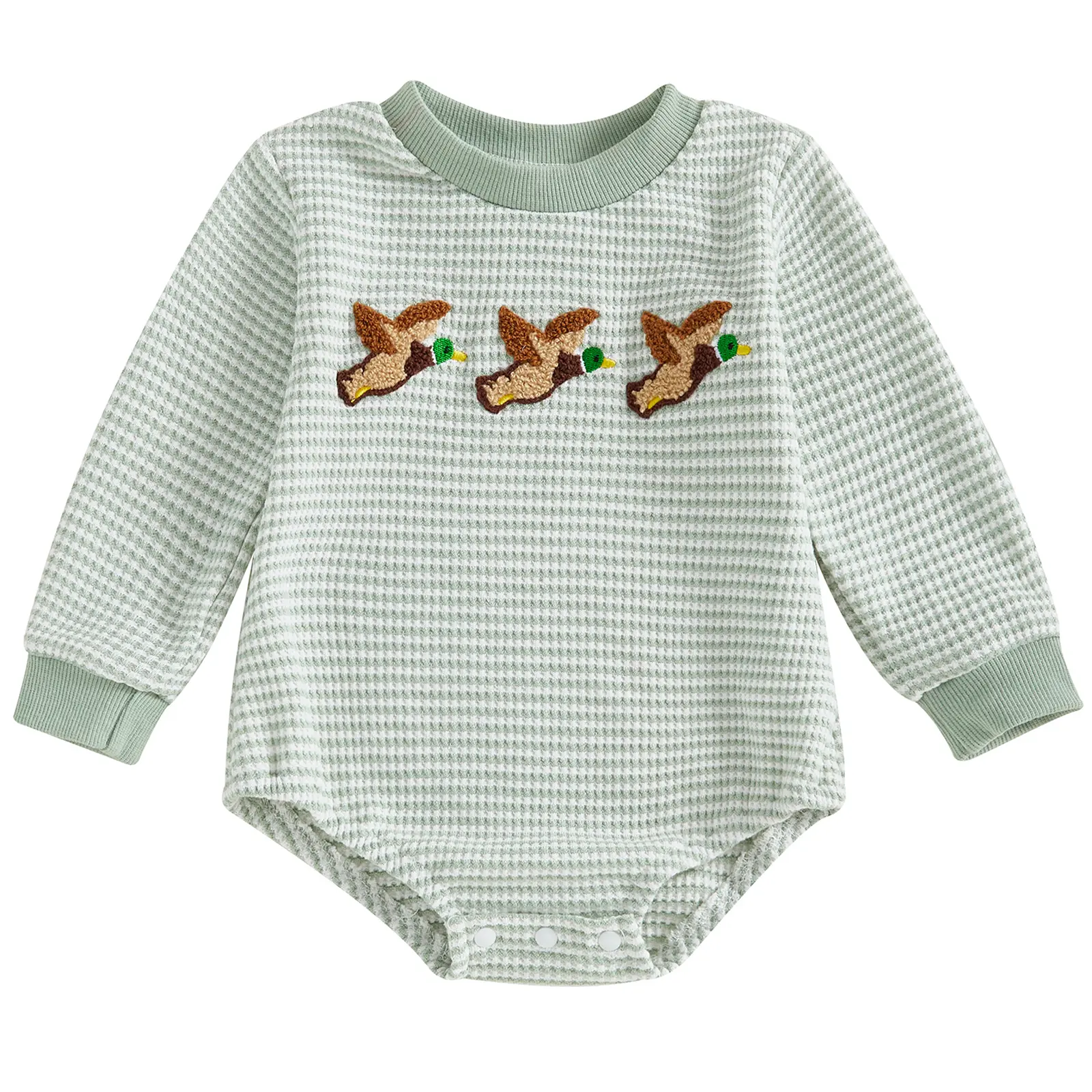 Newborn Infant Baby Boy Girls Oversized Romper Duck Embroidery Sweater Onesie Coming Home Outfit Bodysuit Clothes