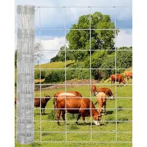 Cattle Farm Fence, 5 ft x 328 ft Galvanized Wire Fencing for Goat, Deer, Hog Yard Livestock Animals Protection