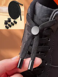 No Tie Shoelaces for Men Women, Elastic Adjustable Metal Buckle, Lazy Shoe Laces, Easy to Use, Perfect for Casual Shoes