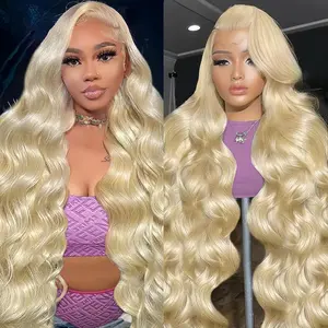 13x6 Body Wave Lace Front Wigs 613 Lace Front Wig Blonde Wig  30 Inch  Pre Plucked Blonde 613 HD Lace Frontal Glueless Wigs  Baby Hair for Women Natural Black  Chocolate Brown #4 Brown 99J Burgundy 613 Yellow highlight 4/27 350 Orange