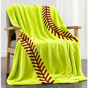Sport Softball Blanket, Softball Gifts for Boys Girls,  Softball Stuff Gifts for Softball Lover, Soft Flannel Softball Throw Blankets outdoorfun