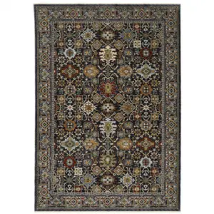 360 stand 2x3 ft. Rectangle Size Polyester Fiber Oriental Power Loom Rug, Stain Proof & Stain Resistant, Blue Red Beige Orange Green & Rust Fringed Oriental Motif, Indoor Use