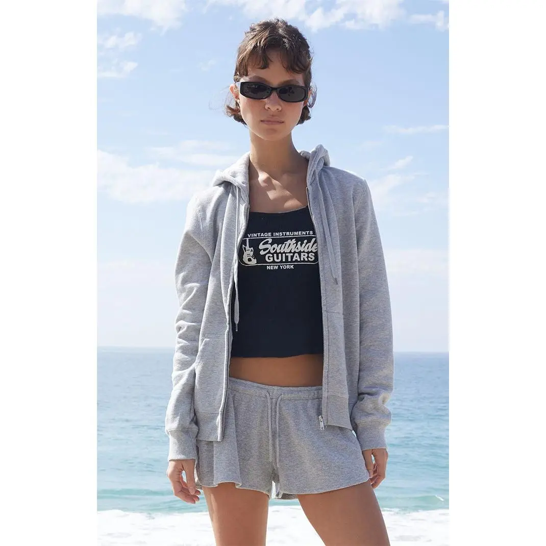 John Galt Women's Silver Zip Up Hoodie John Galt Women's Silver Zip Up Hoodie