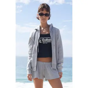 John Galt Women's Silver Zip Up Hoodie