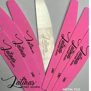 7-Pk Nail Files, Includes one Metal File and 6 180Grit, Single Side, for Natural & Acrylic Nails, Prof Fingernail Filer, Reusable Manicure Tool, Gray. Salon Cutics