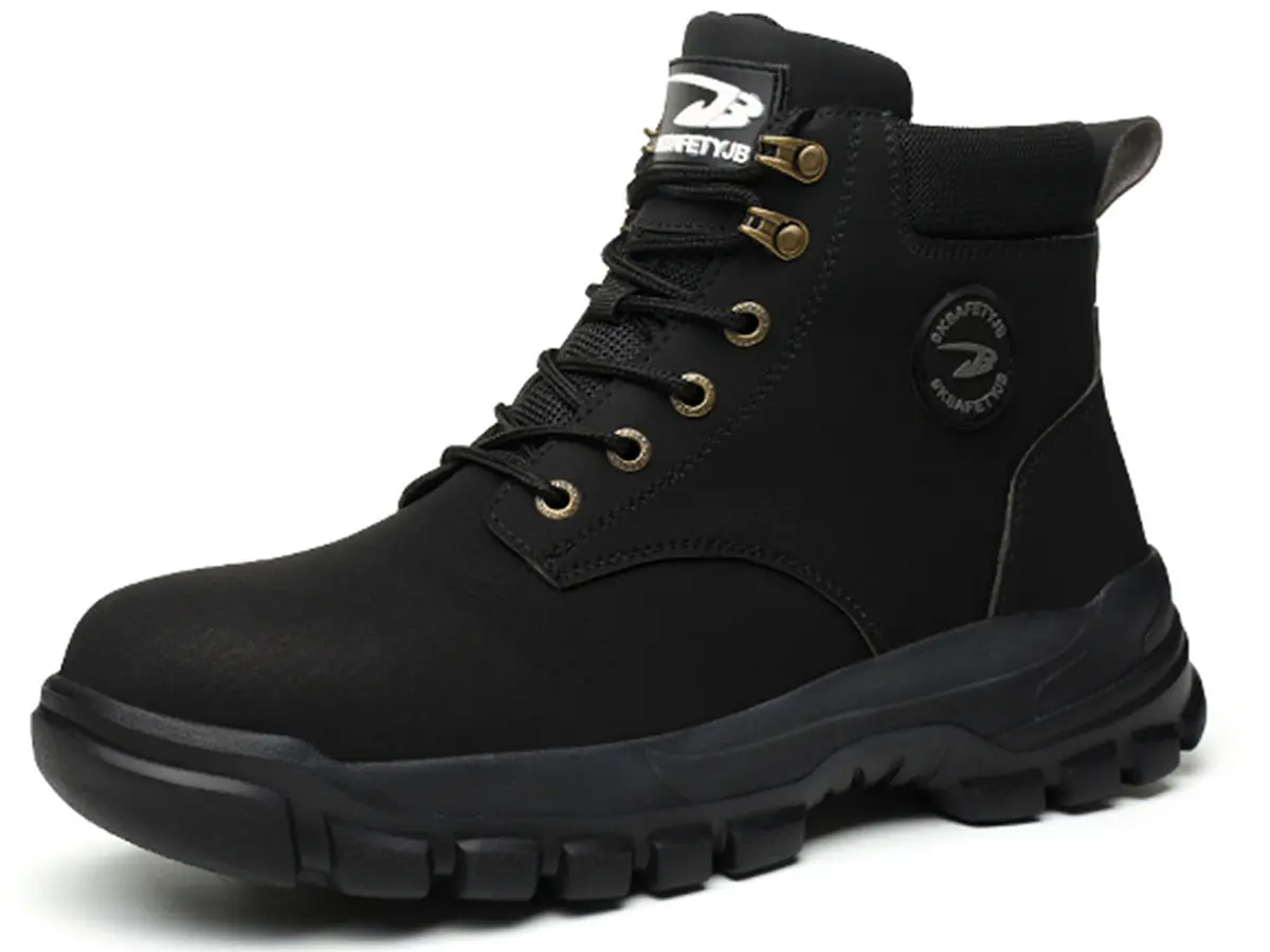 Men's Steel Toe Work Boots Leather Safety Shoes Lightweight Industrial Sneakers for Construction Welding
