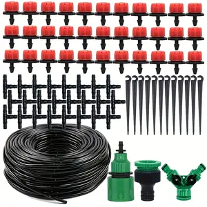 1 Set Automatic Micro Drip Irrigation Kit | Plastic Hose System with Adjustable Drippers, Universal Connector, No Electricity Required | for Home Garden Greenhouse Potted Plants
