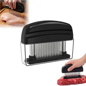 Professional Spring Meat Fork, 2026 Upgrade Tenderizer Tool, 48 Stainless Steel Needles, Handheld Meat Tenderizer for Kitchen Use