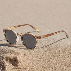 Retro Style Round  Fashionable Men and Women'S Glasses - Protection, Suitable for Beach, Sports, Camping, Driving - Perfect Valentine'S Day Gifts, Beach Accessories |  Lenses | Durable Glasses Lightweight Polarized Sunglasses