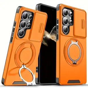 Shockproof Phone Case with 360° Rotatable Magnetic Ring Stand, Phone Protective Cover, Phone Accessories Compatible with Samsung Galaxy A56 A55 A54 A36 A35 A26 A25 A16 A15 5G 4G A14 A13 A06 A05S, Casing