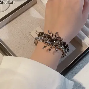 2026 New Style Dark and Sexy Spider Bracelet, Niche Trendy Double-Layer Beaded Bangle with Unique Design