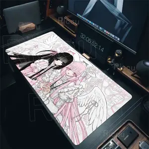 Pink Mouse Pad Angel Aesthetics Office PC Extended Mousepad Desk accessories Gaming Pads Non-Slip XXL Anime Girls Mat Gamer Mats Desktop Accessory