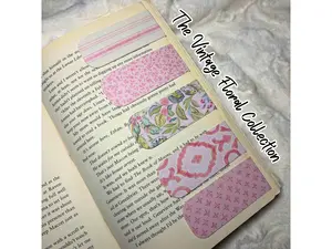 Vintage Floral Magnetic Bookmark – Pastel Aesthetic | 20 Unique Designs | Glossy, Double-Sided, Sold Individually