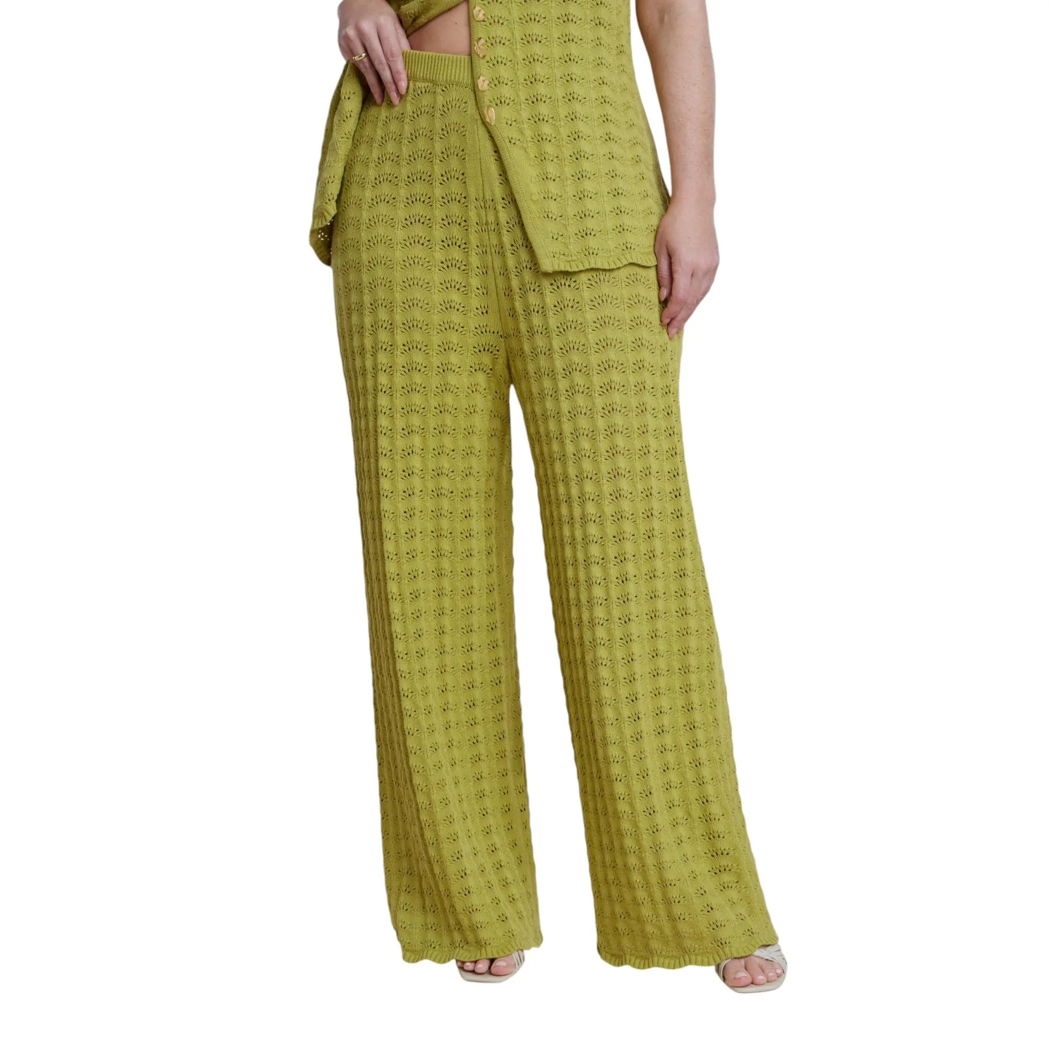 ELOQUII Women's Plus Size Pointelle Stitch Sweater Pant
