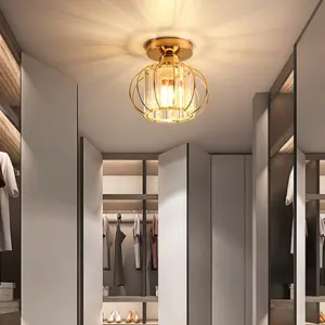 Modern crystal honeycomb ceiling light, black/gold angled mesh cylindrical crystal ceiling light suitable for hallways, kitchens, dining rooms, and passageways, with E27 lamp holder, bulb not included