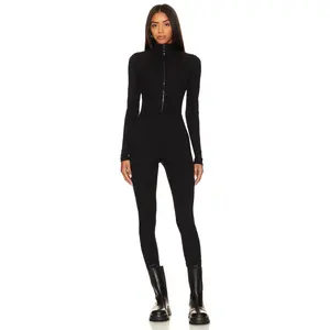 Show Me Your Mumu Lodge Onesie in Winter Rib Black
