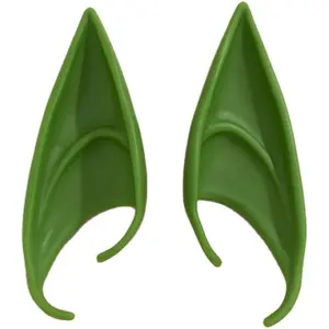 Silicone Halloween Fairy Pixie Elf Ears Earrings Colorful Sweet Cool Ear Clip Without Ear Holes Soft Pointed Goblin Ears Cosplay for Women Gifts Jewelry