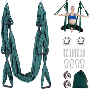 Aerial Trapeze Yoga Hammock Kit - Ultra Strong Antigravity Yoga Flying Sling Inversion Swing Tool Set