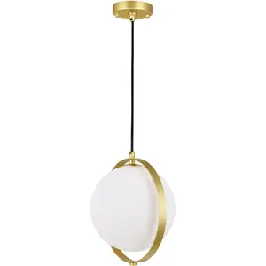 CWI Lighting Da Vinci LED 8 inch Brass Mini Pendant Ceiling Light 1153P10-1-169