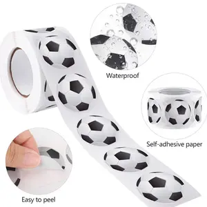 500 Personalized Football Roll Stickers for Creative Packaging, Sealed Notes for Events, Unique Ball Decor for Football Fans