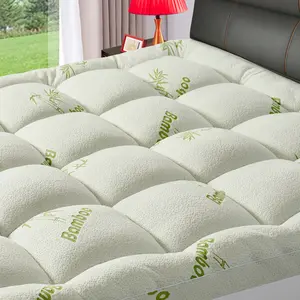 Bamboo Extra Thick Mattress Topper for Back Pain,1000 GSM Quilted Fitted Mattress Pad Pillow Top Mattress Cover with Deep Pocket Up to 21 Inches
