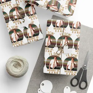 Key And Peele Funny Wrapping Paper, Ya Done Messed Up Aaron Quote Gift Wrap, Retro Sunset Design Paper for Gifts