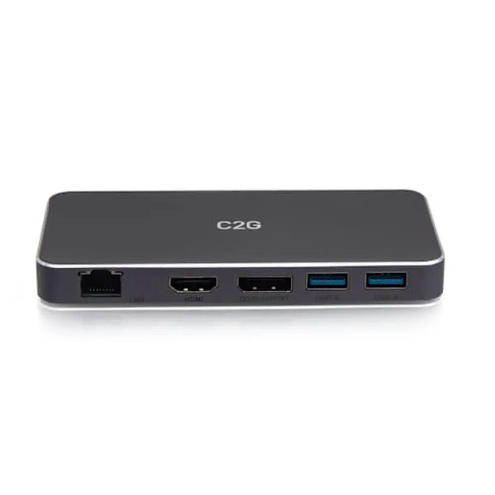 C2G USB-C 7-in-1 Dual Display MST Docking Station with HDMI, DisplayPort, Ethernet, USB, and Power Delivery up to 100W - 4K 60Hz