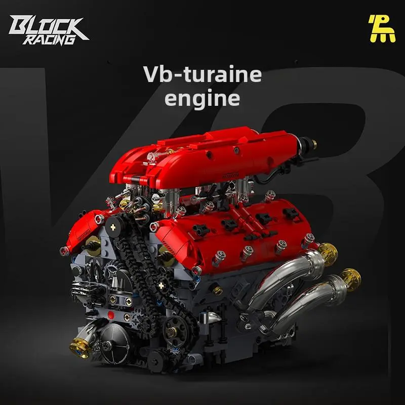 V8 Simulation Motor-Powered Technic Model Car Kit Building Set - BPA-Free High-Precision ABS Plastic Blocks, STEM Hands-On Fun Anime and Manga Toy for 12+ Years & Adults, Working Motion, Collectible Engine, Gift