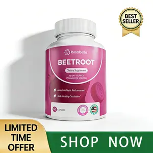 Rosabella Organic Beetroot Capsules (1300mg) for Blood Flow & Heart Health
