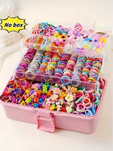 200/718pcs - Dopamine Sweetly Decorated Hair Accessories Set - Includes various cartoon hair clips, all kinds of cute and sweet flower hair accessories, high elasticity hair ties, butterfly hair ties, etc. - Essential for daily styling, perfect as a gift