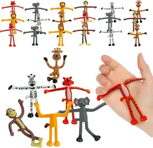 Bendable Mini Zoo Animals - 24 PCK - Durable Plastic & Flexible Animal Figures - Stress Relief Toys for Kids & Adults - Bendable Rainforest Creature Toys - Piñata Fillers, Goody Bag Stuffers