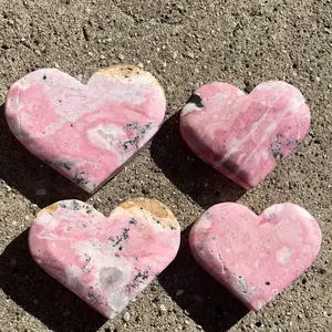 Stunning Peru Pink Rhodonite Heart - Intuitively chosen - Compassion & Emotional Healing - Natural Pink Stone Heart for Healing and Emotional Support