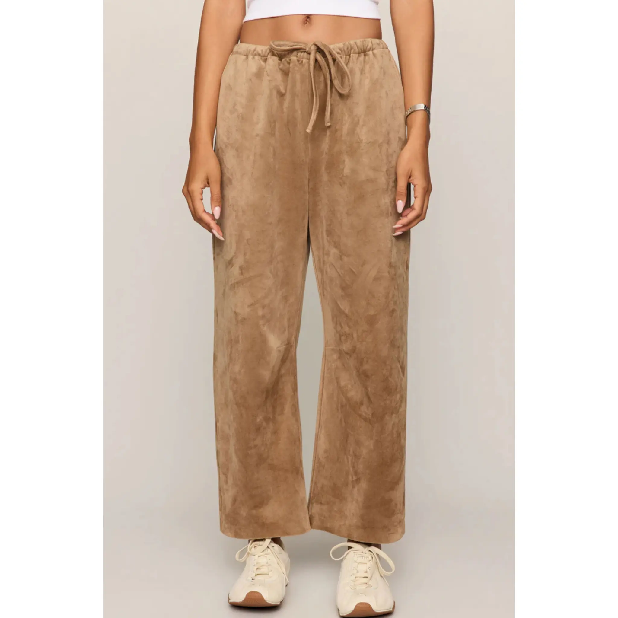 Z Supply Women's Light Sand Drift Suede Pant