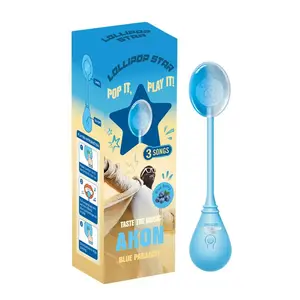 Akon Blueberry Lollipop Star 3 Pack - Bone Conduction Audio Candy Snack with 3 Akon Songs for Relaxation and Fun