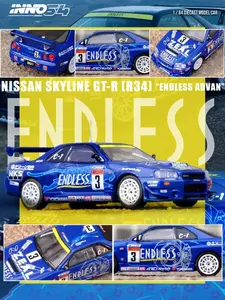 Inno64 1:64 Nissan Skyline GT-R R34 #3 ″Endless Advan” Super Taikyu Series 2002 Winner