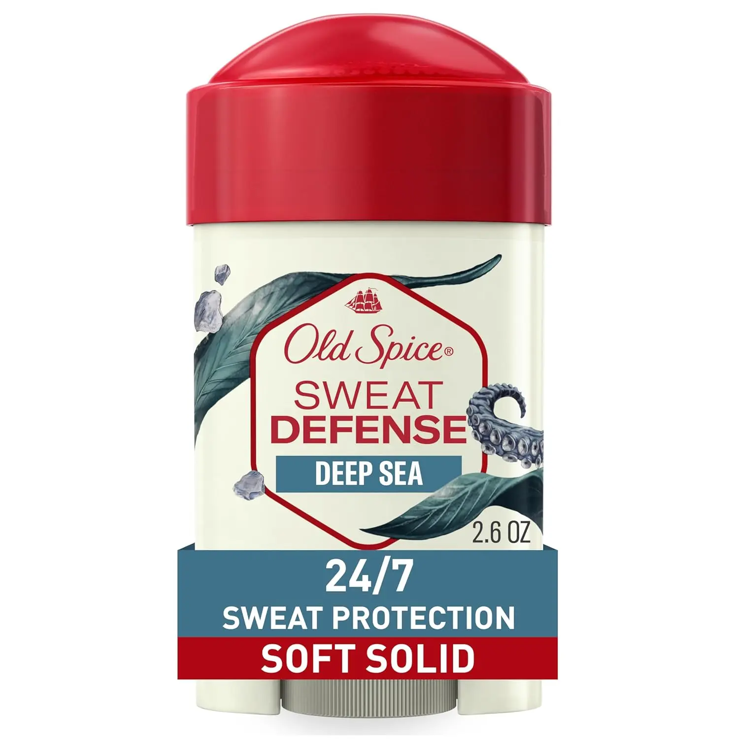 Old Spice Sweat Defense Antiperspirant & Deodorant for Men, 24/7 Ultimate Sweat Protection, Long Lasting Scent, Soft Solid, Deep Sea Scent, 2.6 oz