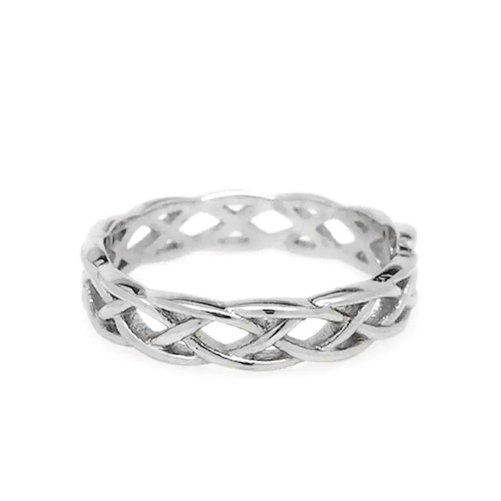 Womens Braided Celtic Sailors Knot Band Ring